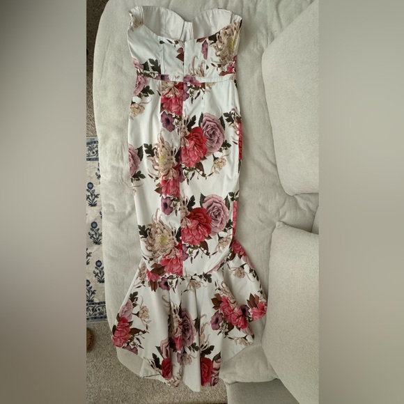 Elle Zeitoune Gorgeous Floral Satin Dress S - Picture 8 of 10